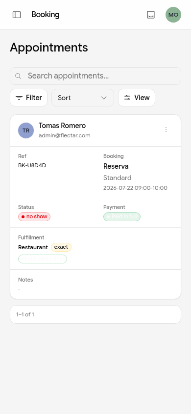 appointments management mobile preview
