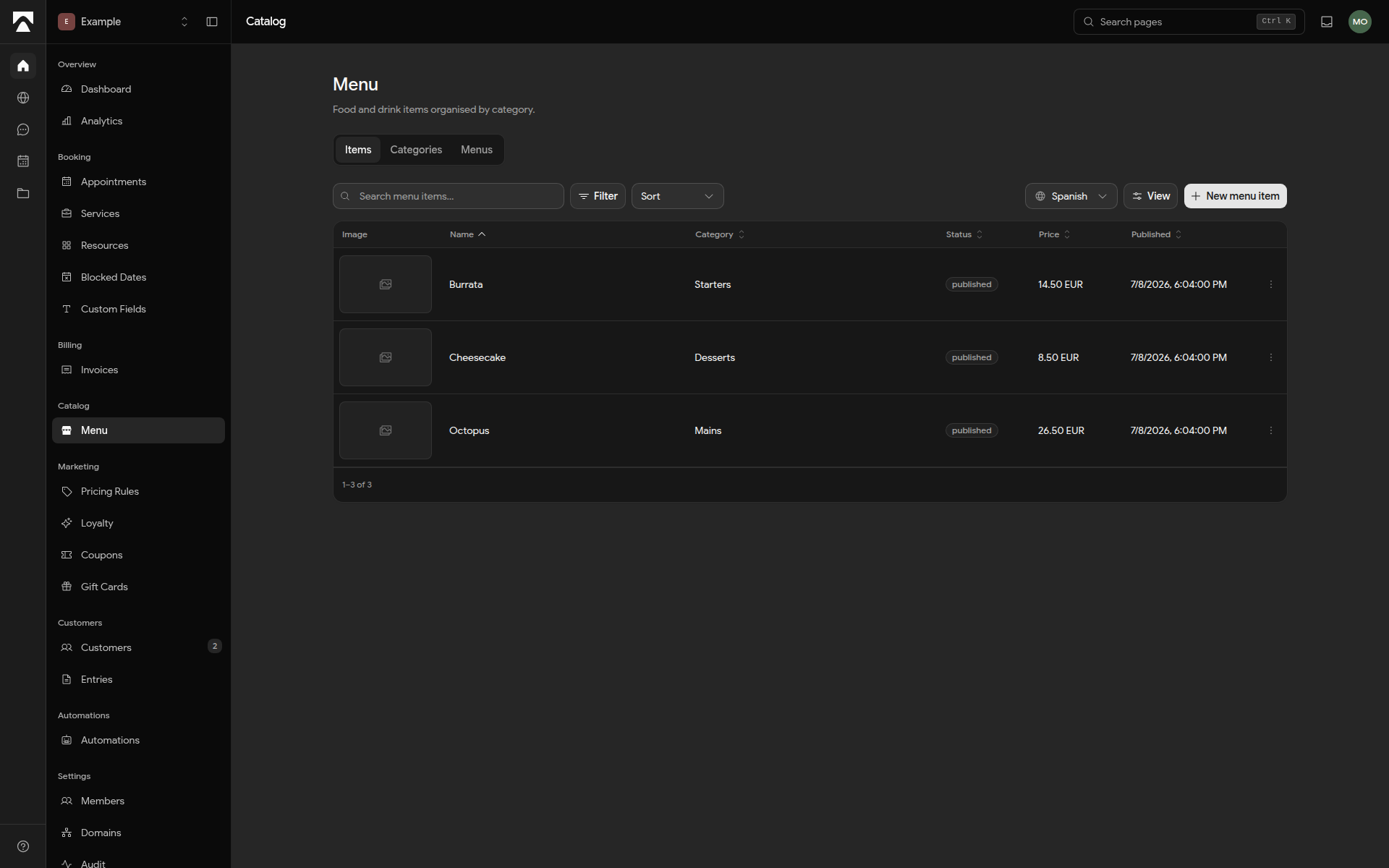 Catalog management desktop preview
