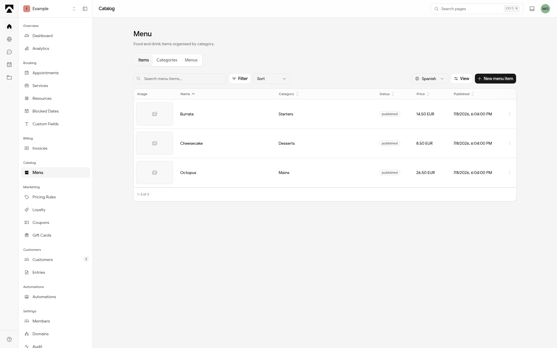 Catalog management desktop preview